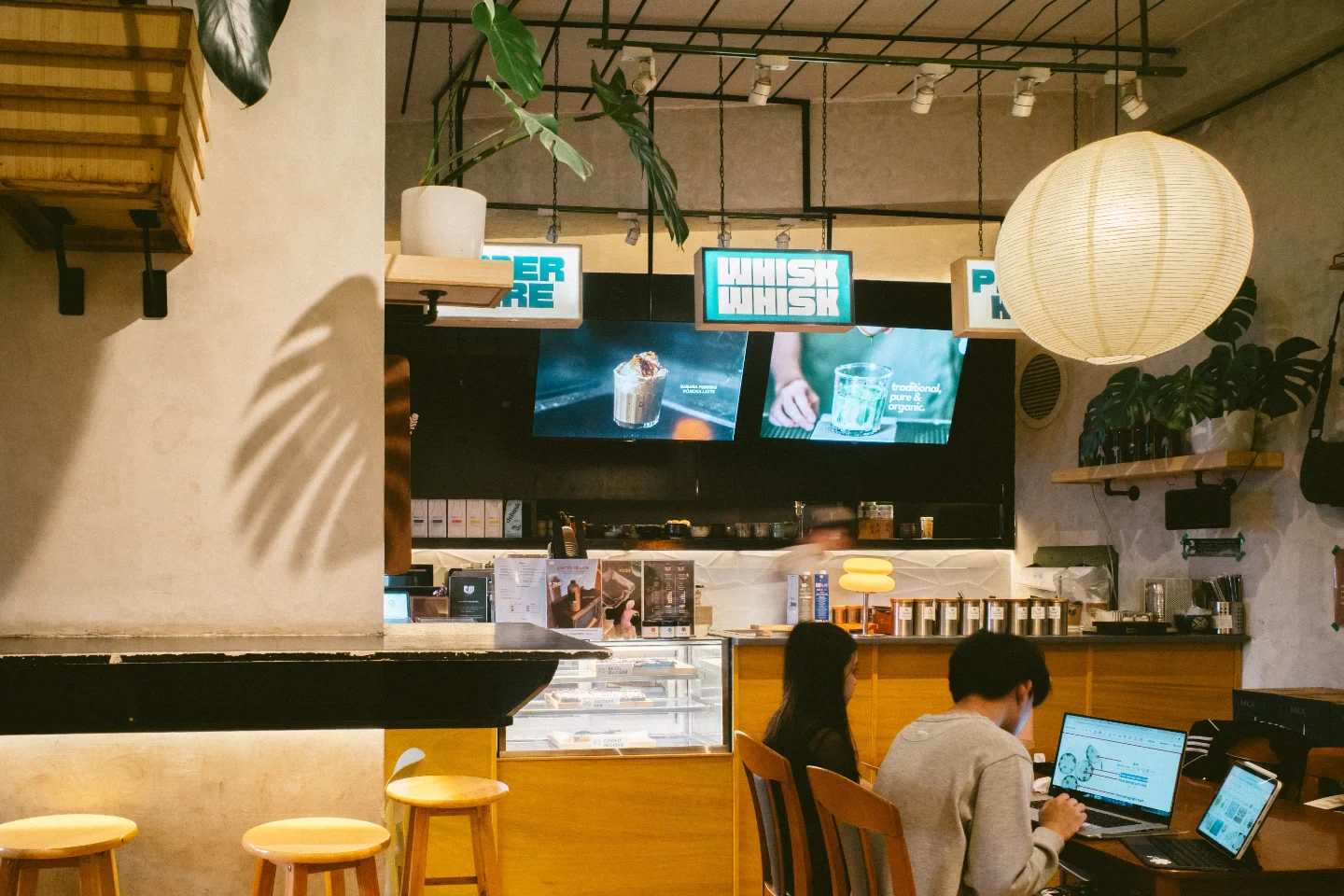 Uji-Matcha Cafe interior and branding in situ